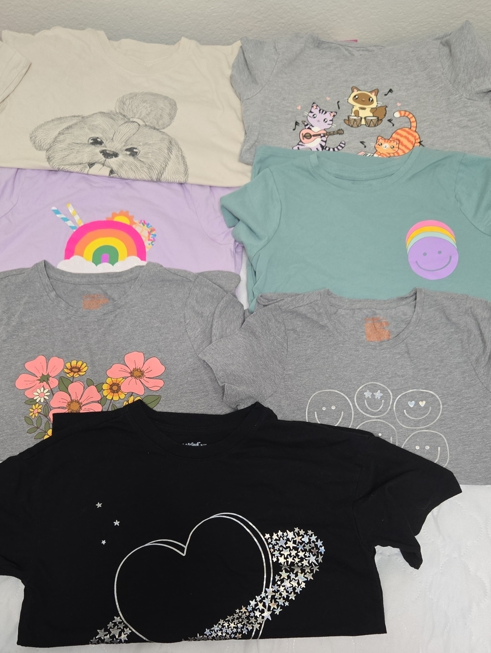 Cat & Jack Kids Graphic Tees (7 Pack) - Assorted Colors (XL 14)